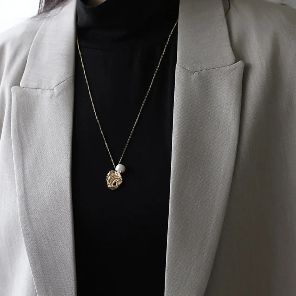 NEW 18K Gold Plated Rose Flower Fresh  Water Pearl Necklace - Picture 2 of 9